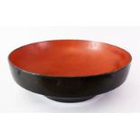 A LARGE JAPANESE MEIJI PERIOD LACQUER BOWL, 45.5cm diameter.