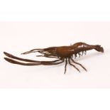 A JAPANESE BRONZE FIGURE OF A CRAYFISH, 15CM