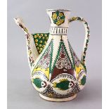 A GOOD 19TH CENTURY TURKISH KUTAHYA POTTERY WATER URN, the urn decorated in three colours with