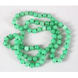 A GOOD SET OF CHINESE JADE / HARD STONE BEAD NECKLACE, Approx 70cm
