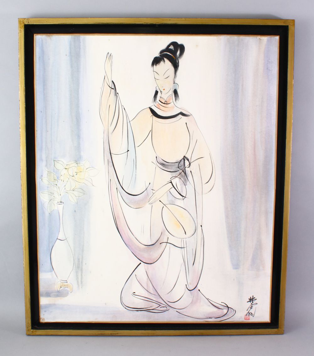 A GOOD 20TH CENTURY CHINESE PAINTING OF GUANYIN - LIN FENGMIAN, the painting painted upon paper or