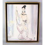 A GOOD 20TH CENTURY CHINESE PAINTING OF GUANYIN - LIN FENGMIAN, the painting painted upon paper or