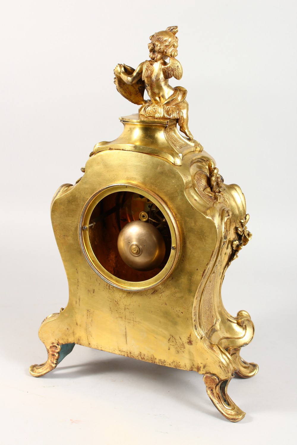 A GOOD LOUIS XVI HEAVY ORMOLU CLOCK by LEROUX, LE MANS, the case with cupids, scrolls, acanthus - Image 4 of 9