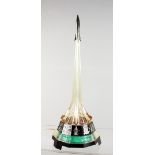 A RUSSIAN NOVELTY SPUTNIK TABLE LIGHT. 15.5ins high.