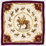 A HERMES SILK SCARF, D'EQUITATION.