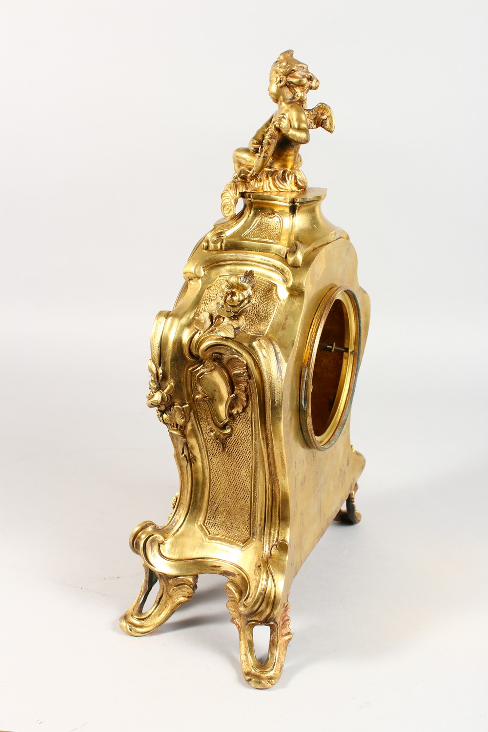 A GOOD LOUIS XVI HEAVY ORMOLU CLOCK by LEROUX, LE MANS, the case with cupids, scrolls, acanthus - Image 3 of 9