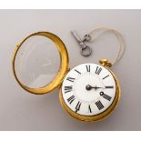 A GOOD 18TH CENTURY GOLD POCKET WATCH by J. LOLLY, PARIS, onion verge with white dial and black