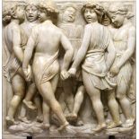 AFTER LUCA DELLA ROBBIA (1400-1482) ITALIAN A LARGE RELIEF CARVED MARBLE PLAQUE "SINGING GALLERY",