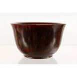 A PLAIN CHINESE CARVED HORN BOWL. 4ins diameter.