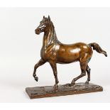 JEAN FRANCOIS THEODORE GETCHER (1796-1844) FRENCH A GOOD BRONZE OF A MARE, on a rectangular base.