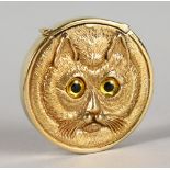 AN 18CT GOLD PLATED CAT VESTA.