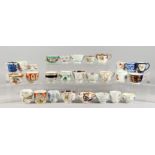 A COLLECTION OF 19TH CENTURY AND LATER TEA CUPS, TEA BOWLS AND COFFEE CANS (AF).