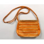 A GUCCI STRIPED LEATHER SHOULDER BAG AND STRAP, 46-01-3711.