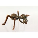 A JAPANESE BRONZE MODEL OF AN ANT. 2ins long.