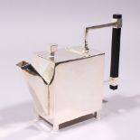 A SQUARE TEAPOT in the style of Christopher Dresser