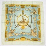 A HERMES SILK SCARF, CHIENS ET VALETS.