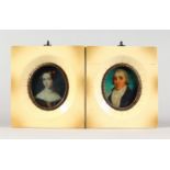 A PAIR OF PORTRAIT MINIATURES, portraits printed.