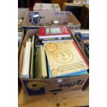 A box of art and antique related reference books.