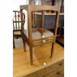 A mahogany two tier single drawer wash stand.