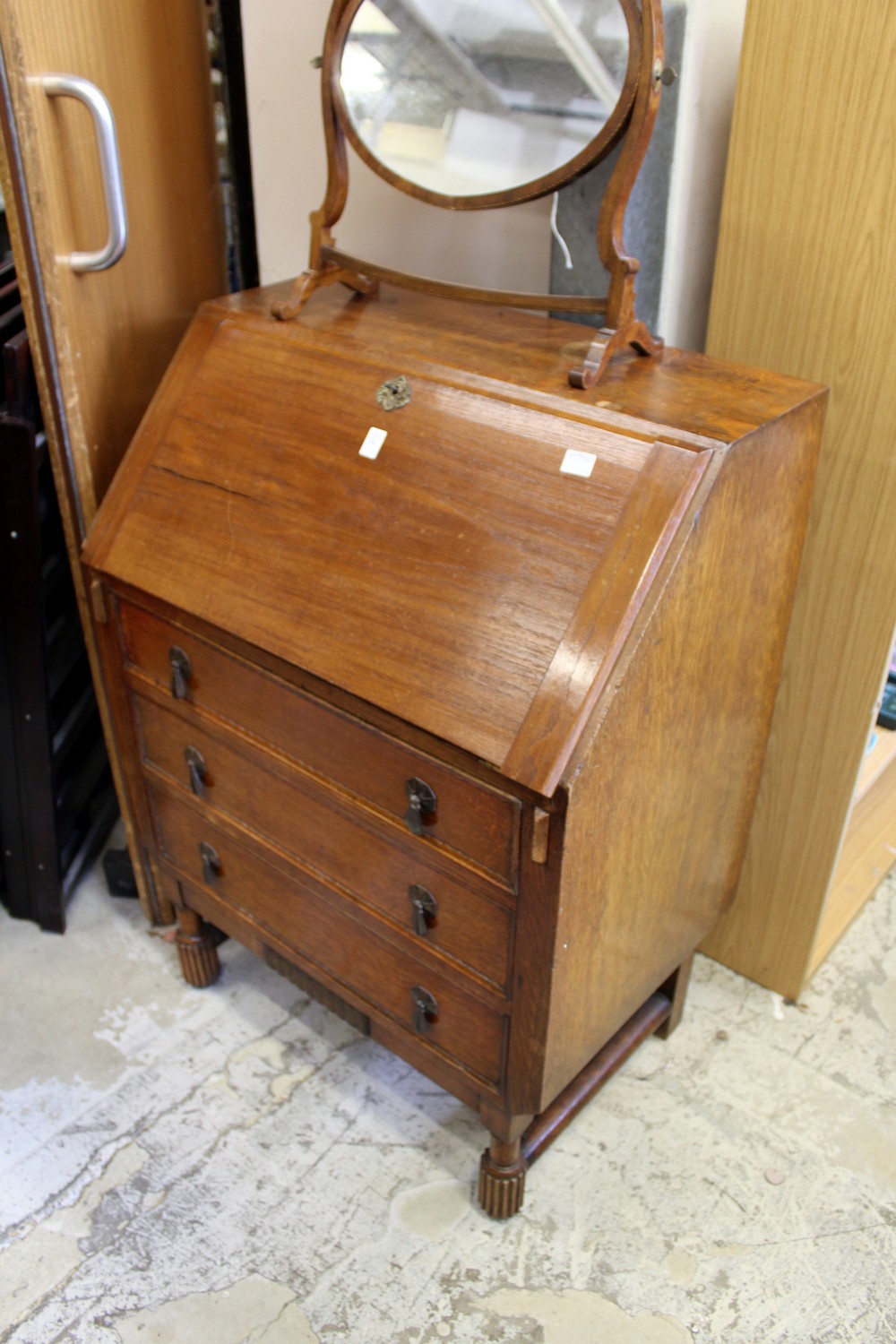 An oak bureau.