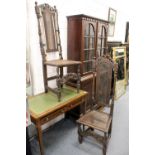 Two 18th century high back dining chairs (faults).