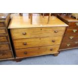 A 19th century mahogany three drawer chest.