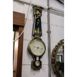 A modern barometer with chinoiserie decoration.