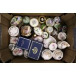 Halcyon Days enamel boxes and other small collectable items.