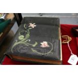 A Victorian photograph album and contents.
