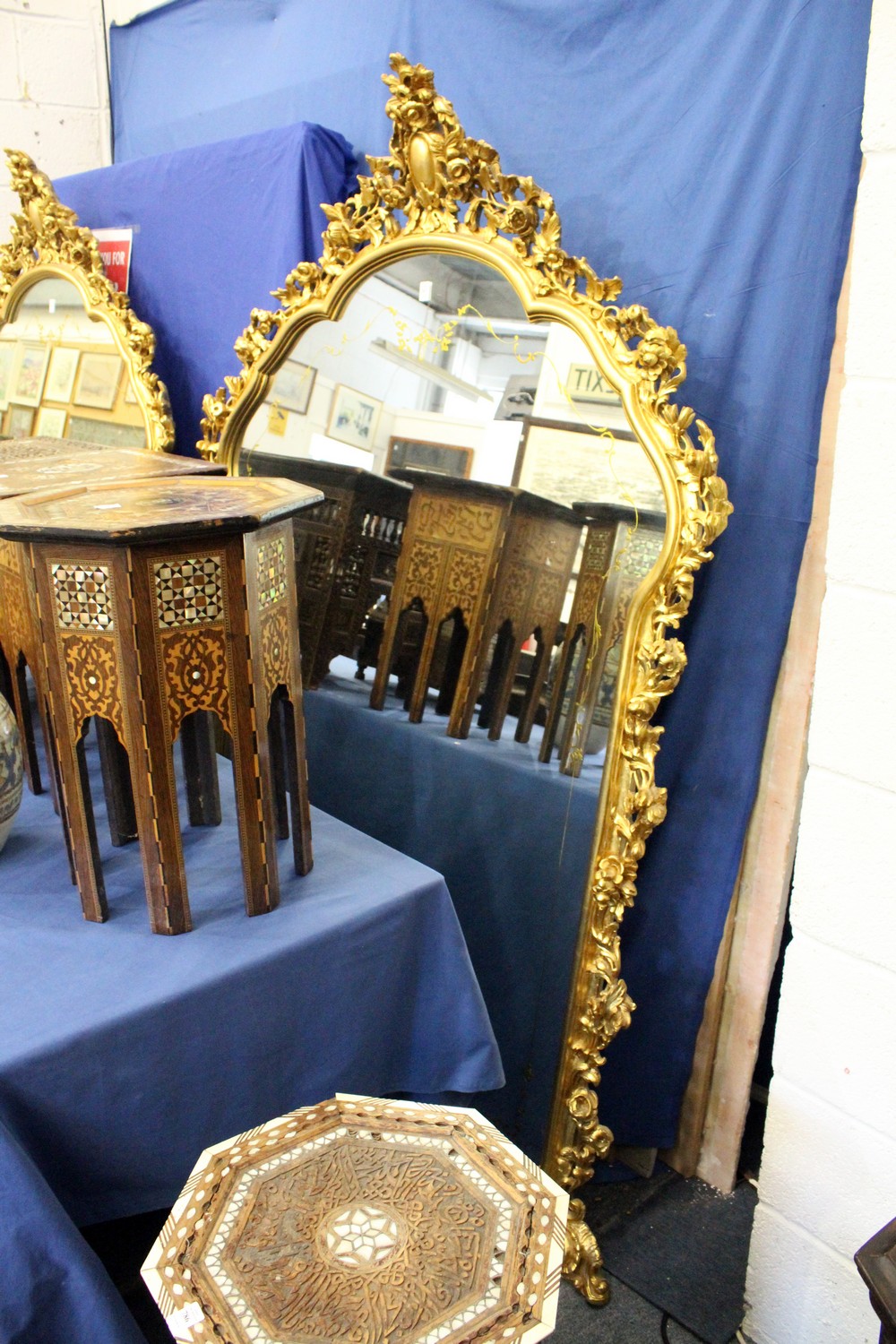 A large decorative gilt framed mirror 6ft 2ins high x 4ft 4ins wide. - Image 3 of 3