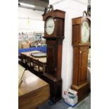 A 19th century mahogany long case clock with painted dial, signed Gaskell, Knutsford.