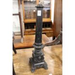 A cast iron lamp base modelled as a classical column.