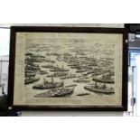 Our First Line of Defence, The Royal Navy 1896, black and white print with key to the border.