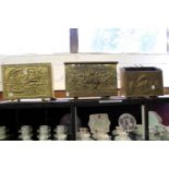 Embossed brass magazine racks etc.