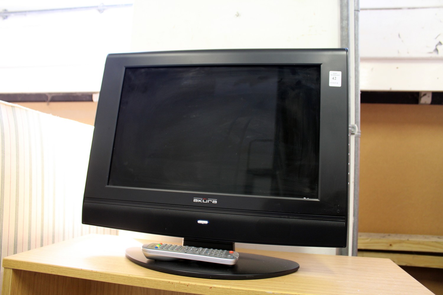 A small colour TV / DVD player.