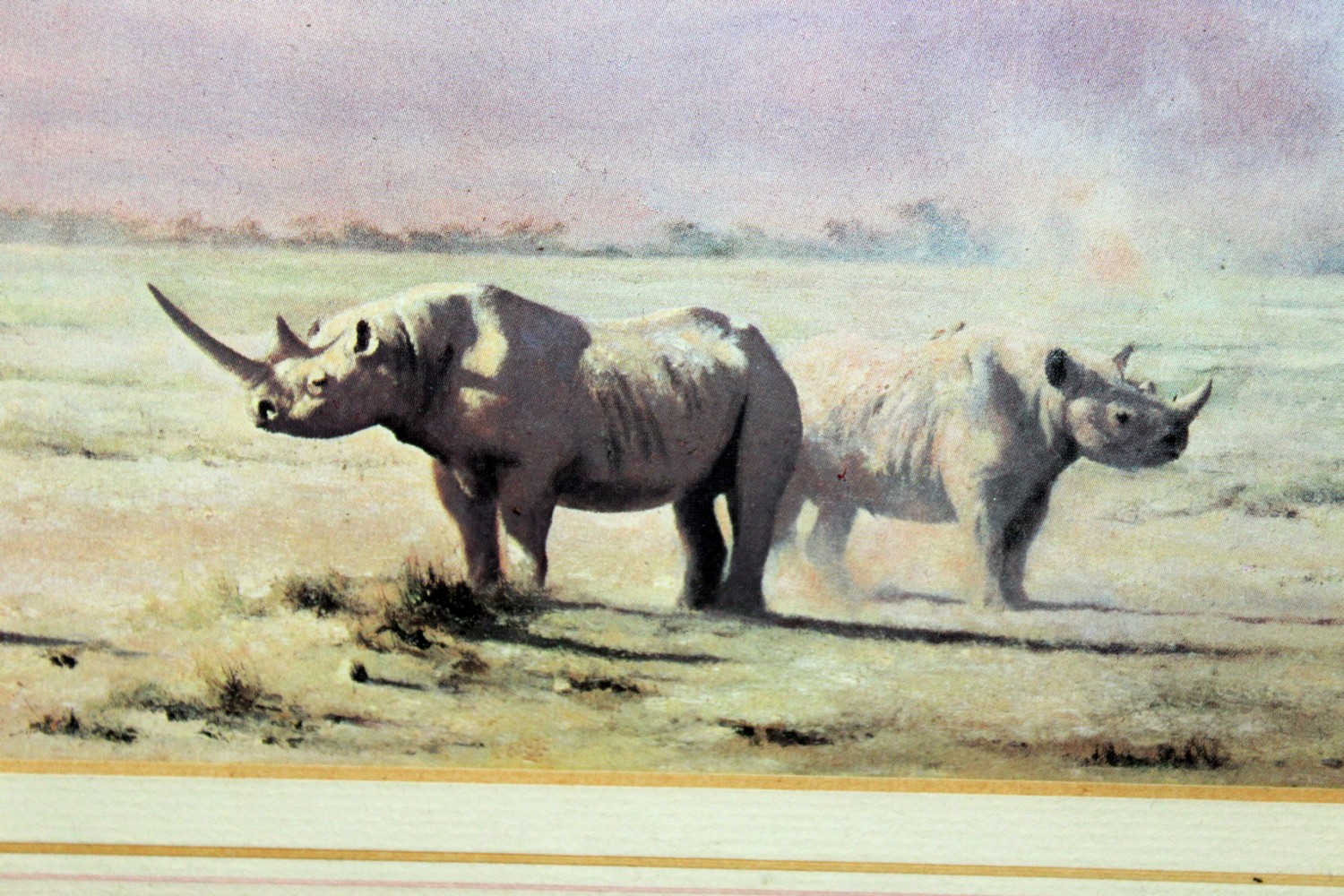 David Shepherd, a colour print of a rhinoceros, pencil signed. - Image 2 of 3