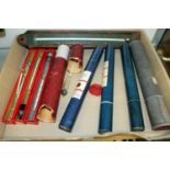 Various hydrometers, boxed.