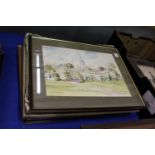 Christine Scott "Polesden Lacey" watercolour, signed and dated '90 and various other watercolours.