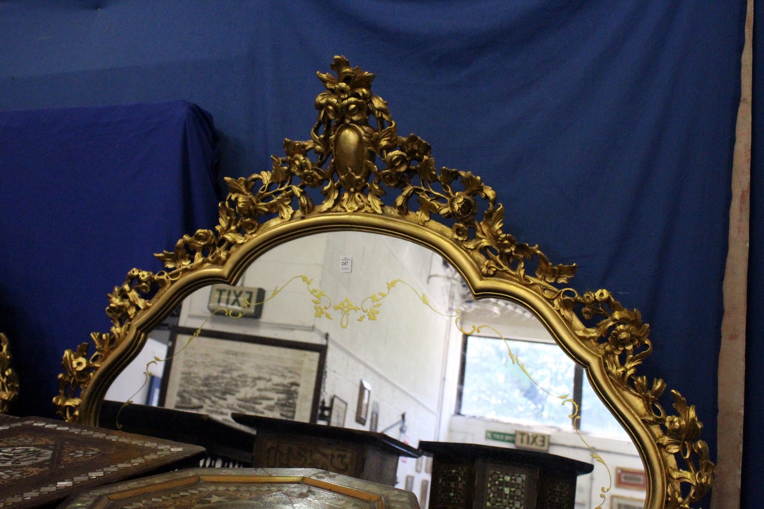 A large decorative gilt framed mirror 6ft 2ins high x 4ft 4ins wide. - Image 2 of 3