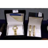 A ladies' wristwatch, boxed together with a ladies wristwatch and bangle set, boxed.