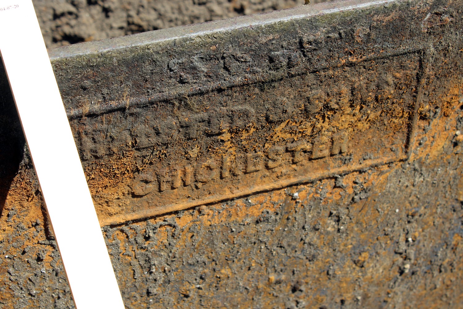 Halsted & Sons, Chichester, a large cast iron water trough 3ft 1ins wide. - Image 2 of 3