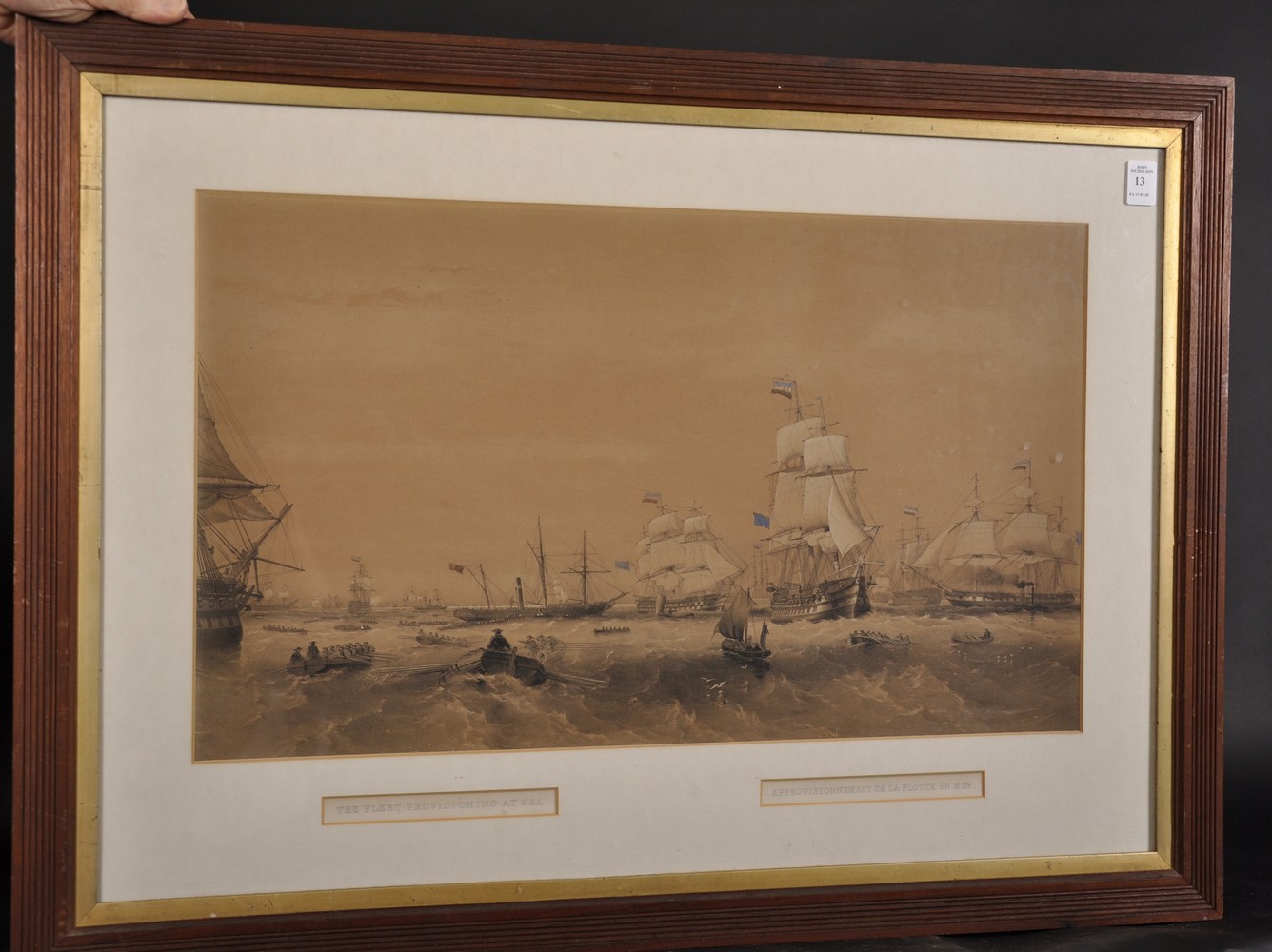 Oswald Walters Brierly (1817 - 1894) British. The Fleet Provisioning at Sea, Lithograph, 13.5" x - Image 2 of 3
