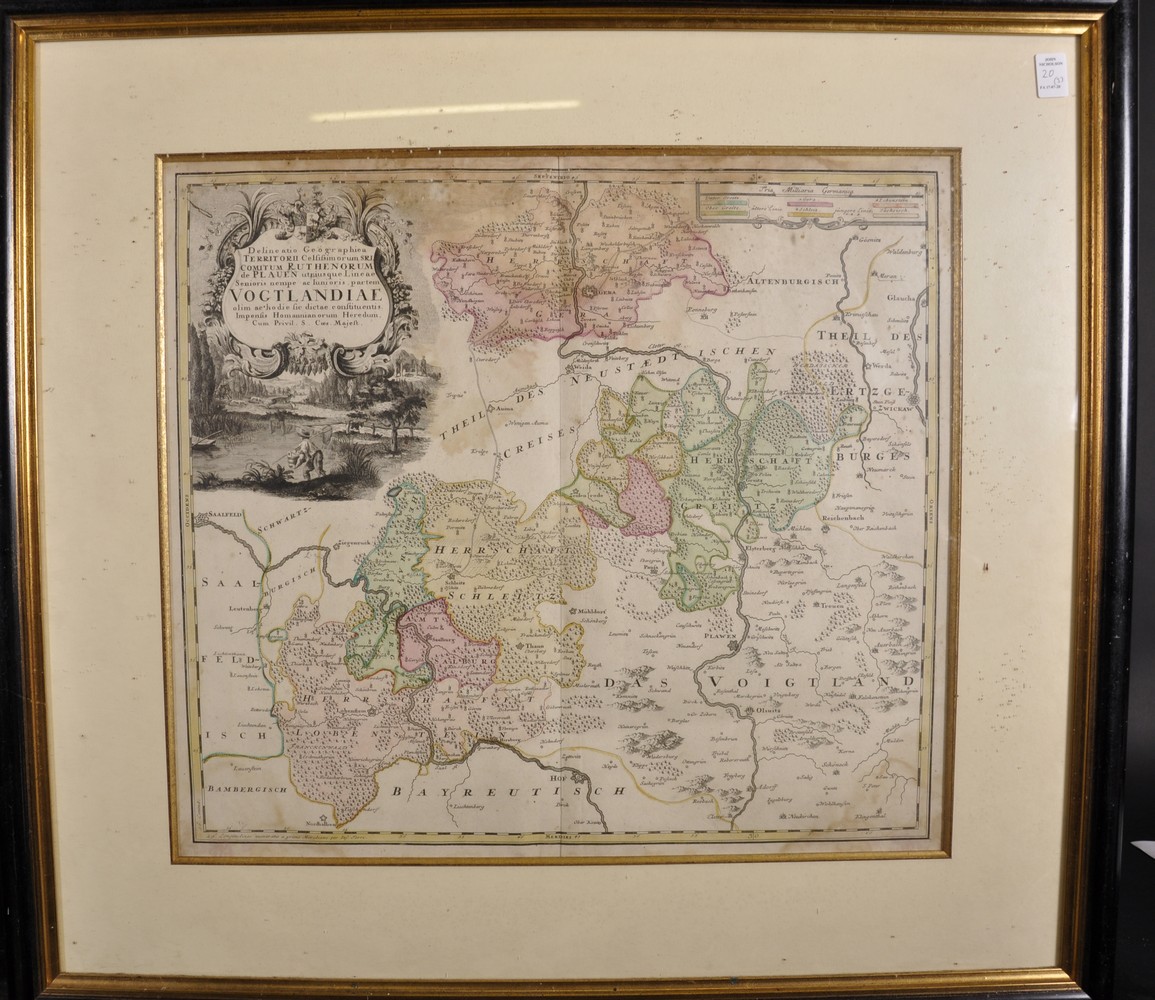 A Map of Palestine, Circa 1744, 20" x 23". With a Town View of Maestricht and a Map of Vogtlondiae. - Image 4 of 7