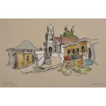 South Africa School, a Pair of Prints of Cape Town Scenes, Indistinctly Signed and Numbered, 11.5" x