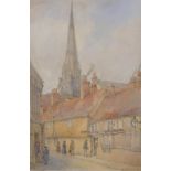 Georges de Paris (1829-1911) British. West Pallant Chichester, Watercolour, Signed and Dated 1896,