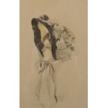 J.Picard, French School. Study of a Lady in a Hat, 15" x 9", Signed and Dated 1913, and a Study of a