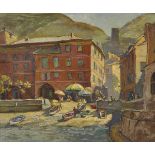 Jack Cross (20th Century) British. 'San Marconi Piazza, Vernassa', Oil on Board, Signed and