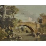 Nora Lorimer Rome (1904-1997). A View of the Greta Bridge, Yorkshire, Oil on Canvas, 16" x 20",