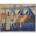 After Julian Trevelyan 'Ankole Cattle', Signed, Titled and Numbered in Pencil 72/125, 14.5" x 19.