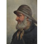 David W. Haddon RBA (FL 1884-1911) British. A Cornish Fisherman, Oil on Board, Signed, 13.5 x 9.5".